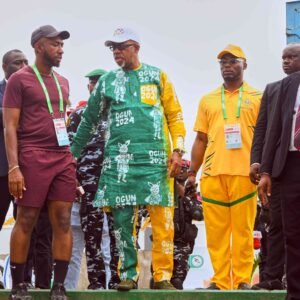 Gov Dapo Abiodun with Amotekun Operatives at The NSF Gateway Games 2025